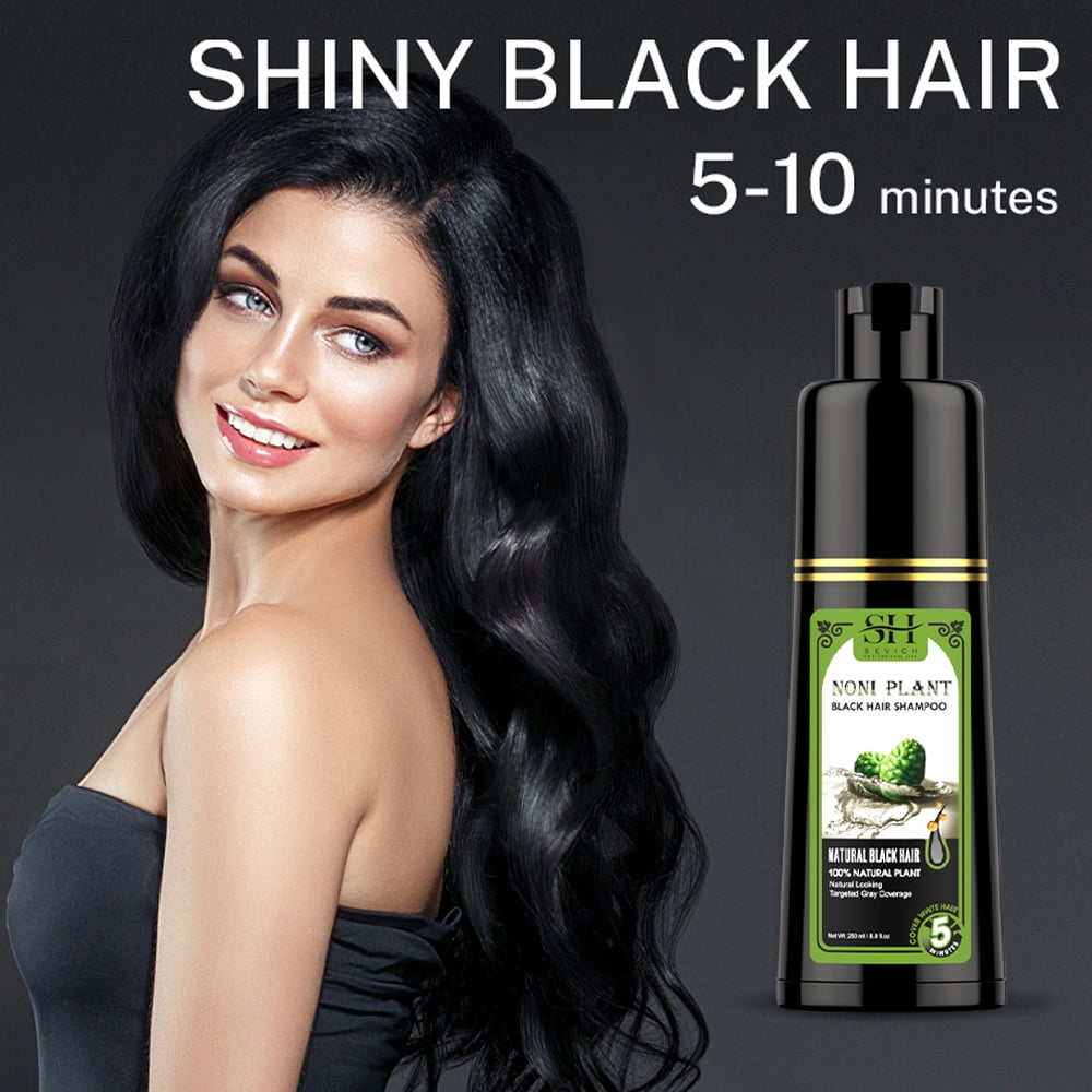 Black Hair Shampoo Organic Natural Plant Hair Dye Plant Essence Permanent Black Hair Color Dye Shampoo for Women Men Cover Gray White Hair