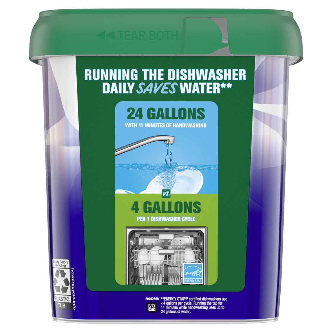 Platinum Plus Dishwasher Pods, Action Pacs Dishwasher Detergent Tabs, Fresh, 52 Count