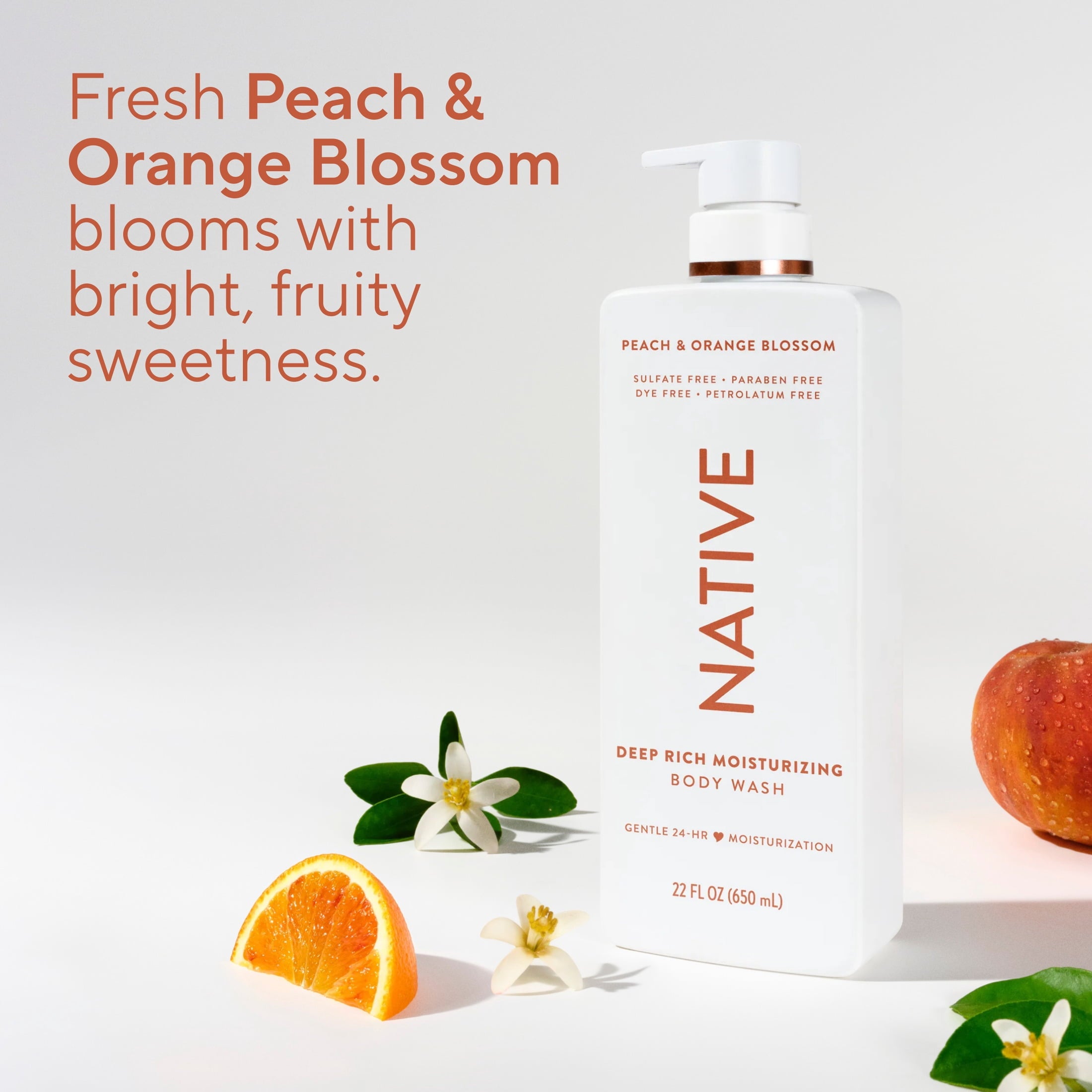 Moisturizing Body Wash Peach &amp; Orange Blossom, 22oz