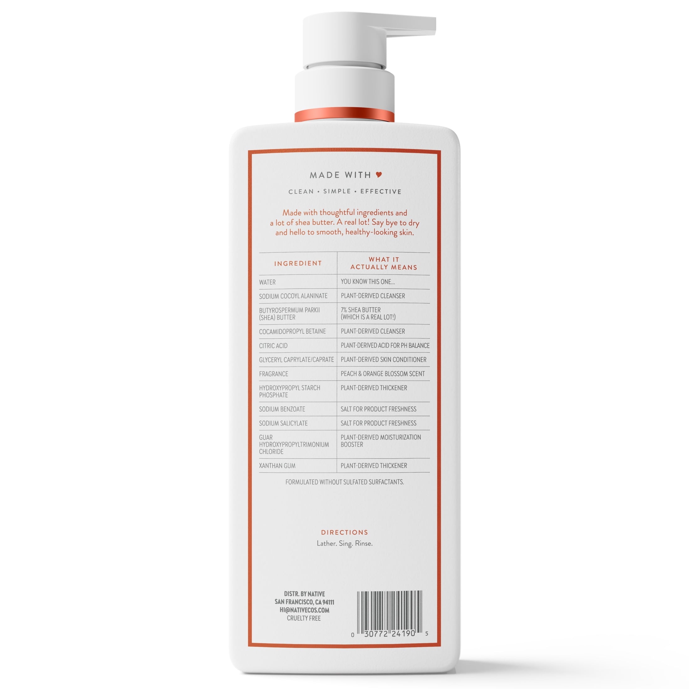 Moisturizing Body Wash Peach &amp; Orange Blossom, 22oz