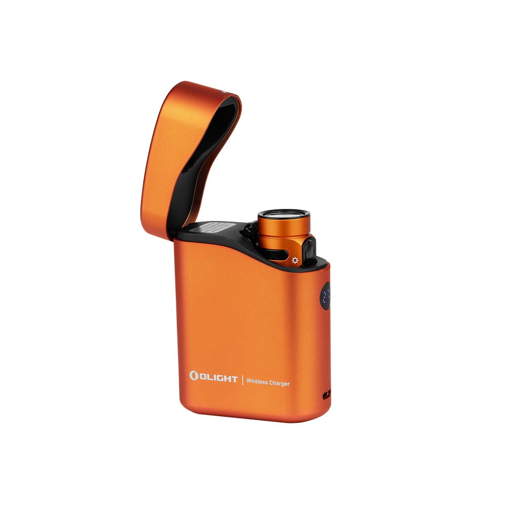 Baton4 Premium Edition EDC Flashlights 1300 Lumens with Type-C Charging Box, Powered by Battery, Small Bright Light IPX8 Waterproof for Emergencies, Outdoors (Orange)