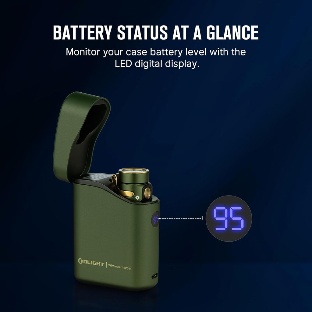 Baton4 Premium Edition EDC Flashlights 1300 Lumens with Type-C Charging Box, Powered by Battery, Small Bright Light IPX8 Waterproof for Emergencies, Outdoors (Orange)