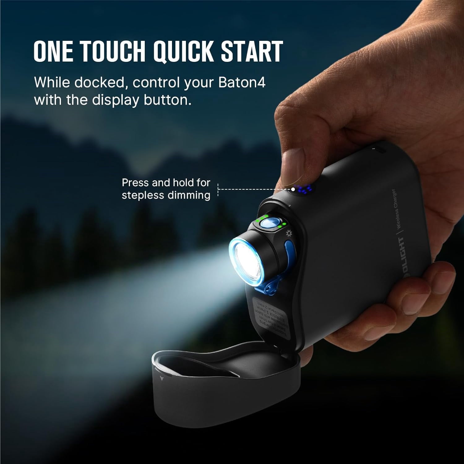 Baton4 Premium Edition EDC Flashlights 1300 Lumens with Type-C Charging Box, Powered by Battery, Small Bright Light IPX8 Waterproof for Emergencies, Outdoors (Orange)