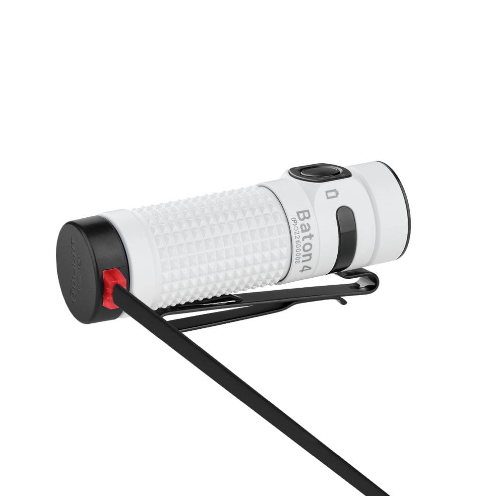 Baton4 Premium Edition EDC Flashlights 1300 Lumens with Type-C Charging Box, Powered by Battery, Small Bright Light IPX8 Waterproof for Emergencies, Outdoors (Orange)