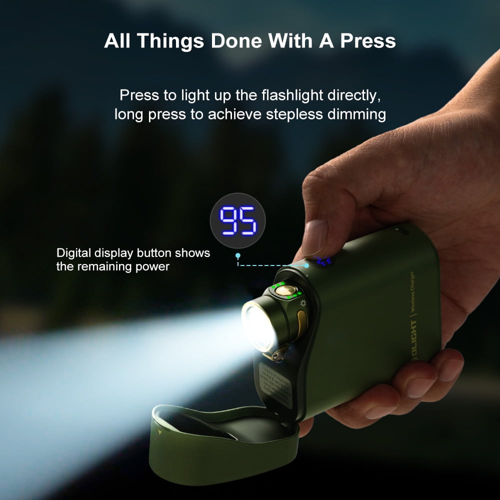 Baton4 Premium Edition EDC Flashlights 1300 Lumens with Type-C Charging Box, Powered by Battery, Small Bright Light IPX8 Waterproof for Emergencies, Outdoors (Orange)