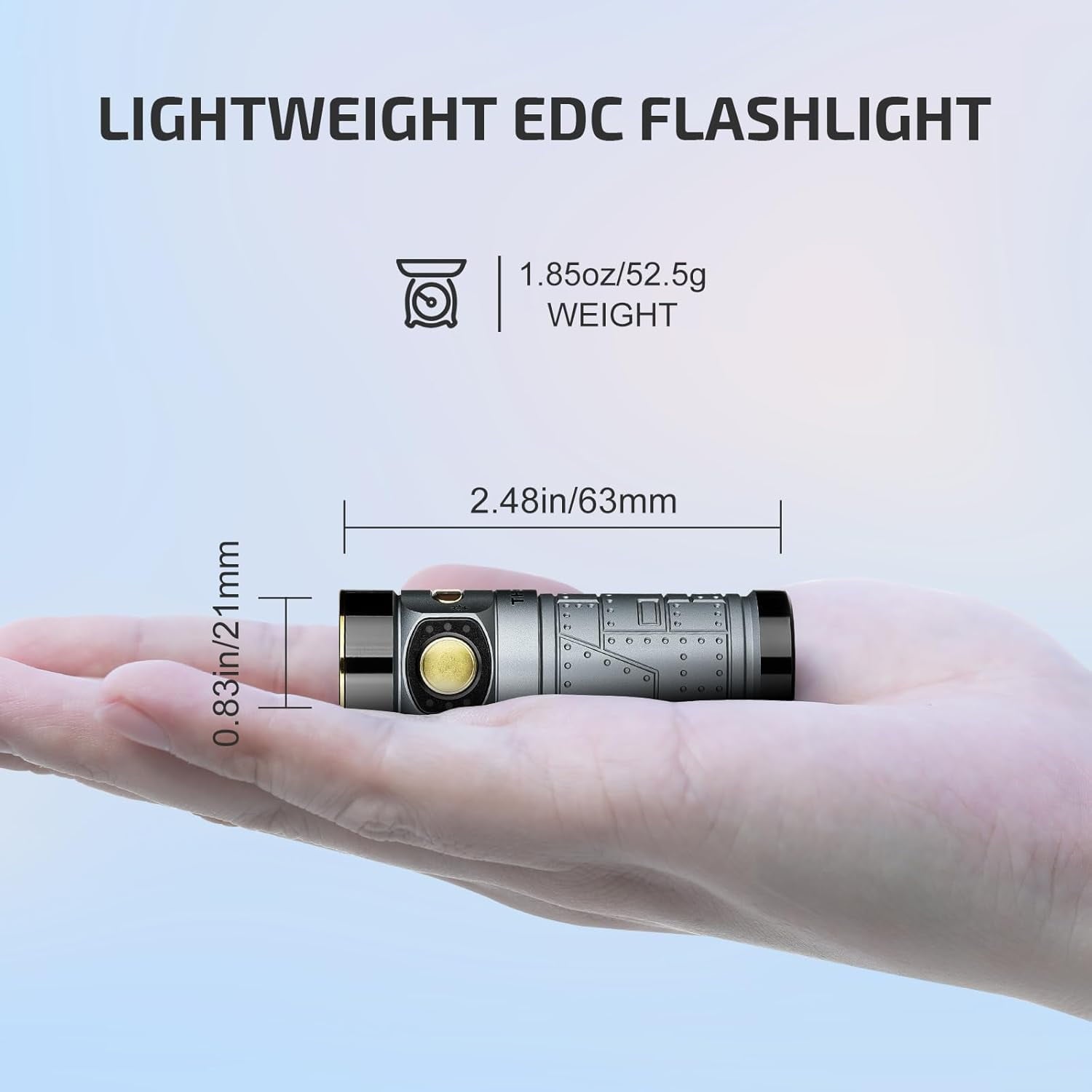 Baton4 Premium Edition EDC Flashlights 1300 Lumens with Type-C Charging Box, Powered by Battery, Small Bright Light IPX8 Waterproof for Emergencies, Outdoors (Orange)