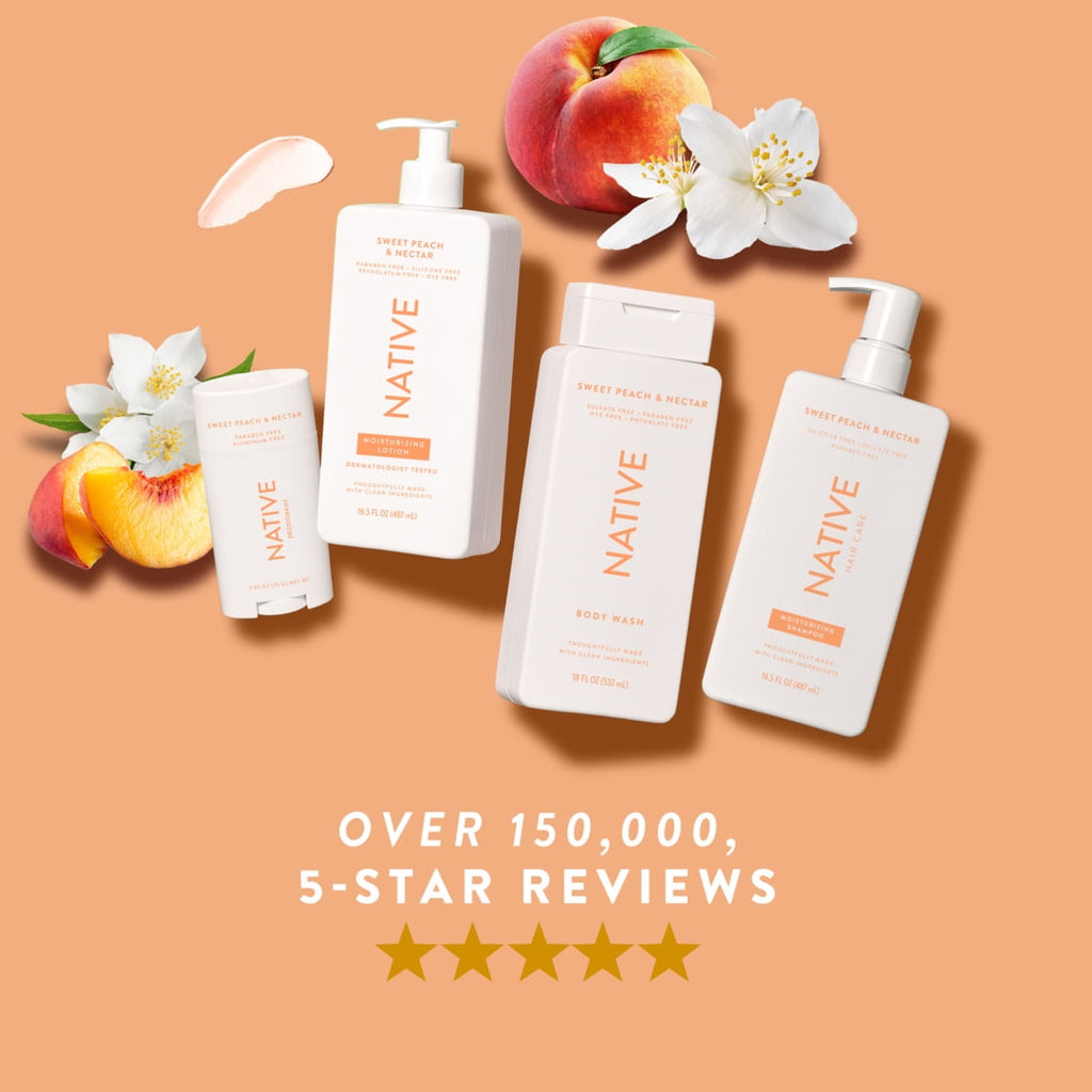 Body Wash, Sweet Peach &amp; Nectar, Sulfate Free, Naturally Derived Ingredients, 24hr Freshness, for Women &amp; Men, 18 fl oz