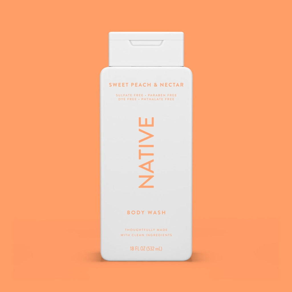 Body Wash, Sweet Peach &amp; Nectar, Sulfate Free, Naturally Derived Ingredients, 24hr Freshness, for Women &amp; Men, 18 fl oz