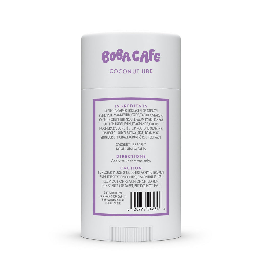 Aluminum Free Deodorant, Limited Edition Coconut Ube, 72 Hour Odor Protection, for Women and Men, Boba Café, 2.65oz