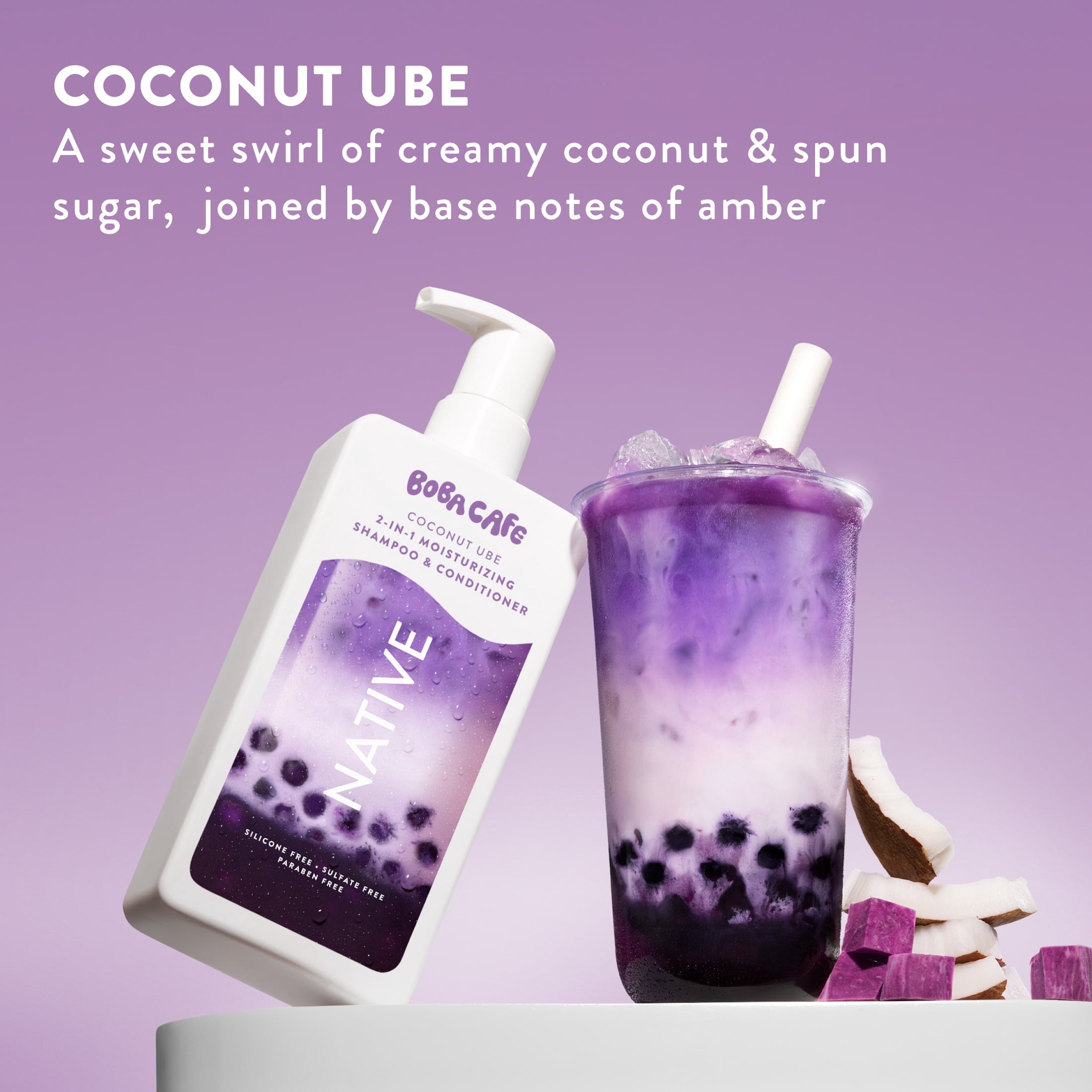 2-in-1 Moisturizing Shampoo and Conditioner Coconut Ube 16.5 fl Oz
