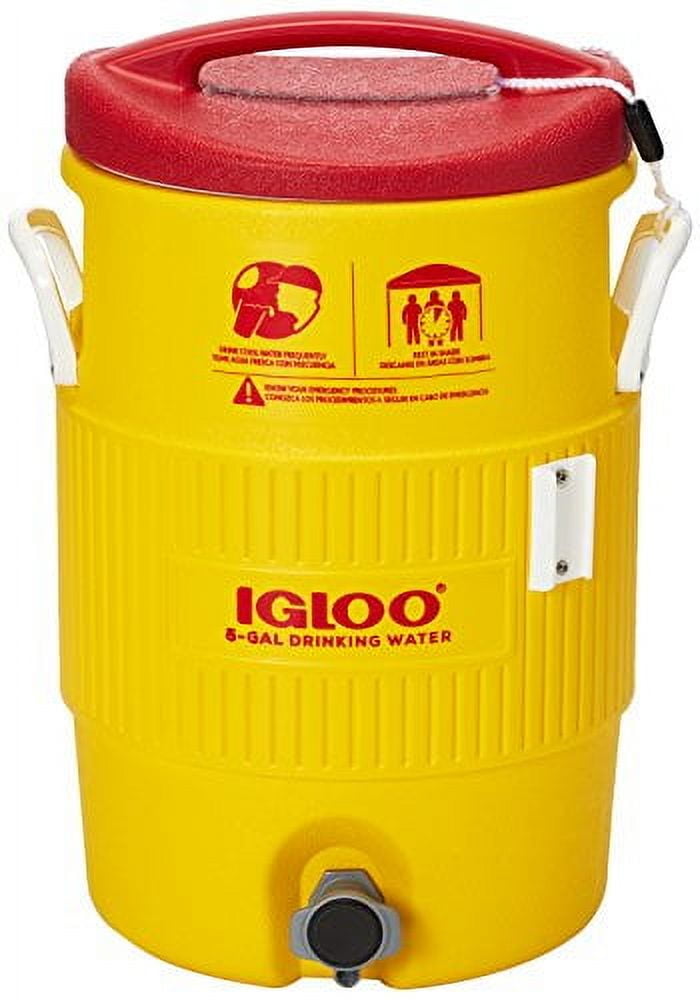 385-48153 Heat Stress Solution Water Coolers, 5 gal, Red/Yellow