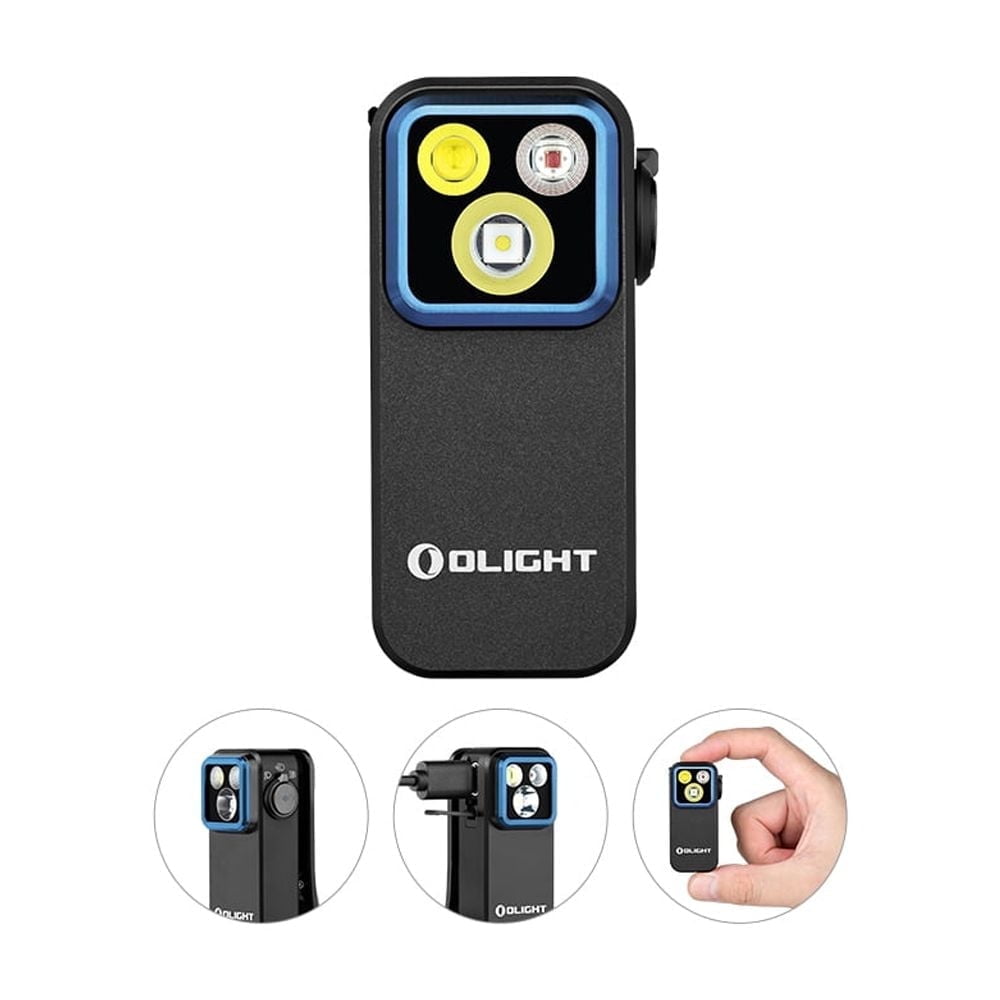 Oclip Pro EDC Flashlight Clip-on Light, Rechargeable 500 Lumens with Three Lighting Solutions Type-C Charging, Magnetic Flash Lights for Signaling, Cycling, Outdoor or Indoor Use(Black)