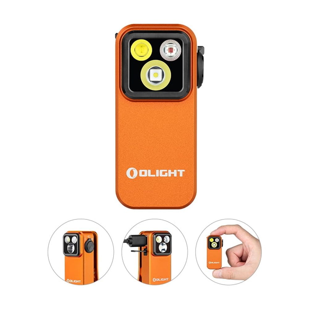 Oclip Pro EDC Flashlight Clip-on Light, Rechargeable 500 Lumens with Three Lighting Solutions Type-C Charging, Magnetic Flash Lights for Signaling, Cycling, Outdoor or Indoor Use(Black)