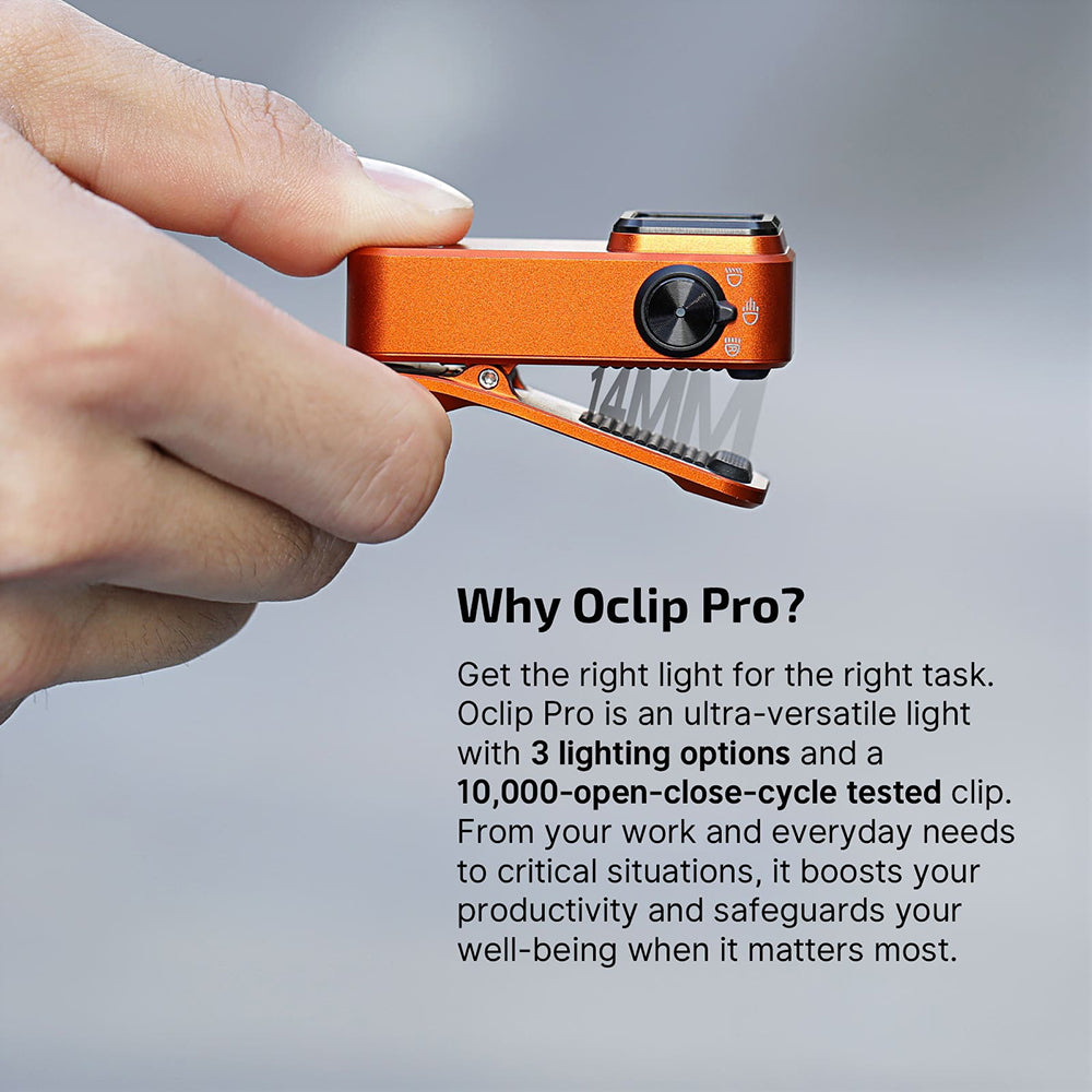 Oclip Pro EDC Flashlight Clip-on Light, Rechargeable 500 Lumens with Three Lighting Solutions Type-C Charging, Magnetic Flash Lights for Signaling, Cycling, Outdoor or Indoor Use(Black)