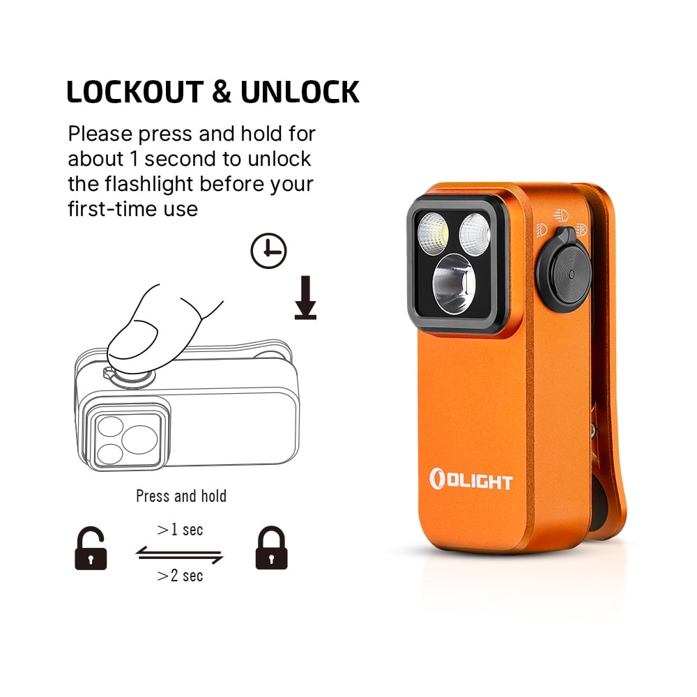 Oclip Pro EDC Flashlight Clip-on Light, Rechargeable 500 Lumens with Three Lighting Solutions Type-C Charging, Magnetic Flash Lights for Signaling, Cycling, Outdoor or Indoor Use(Black)