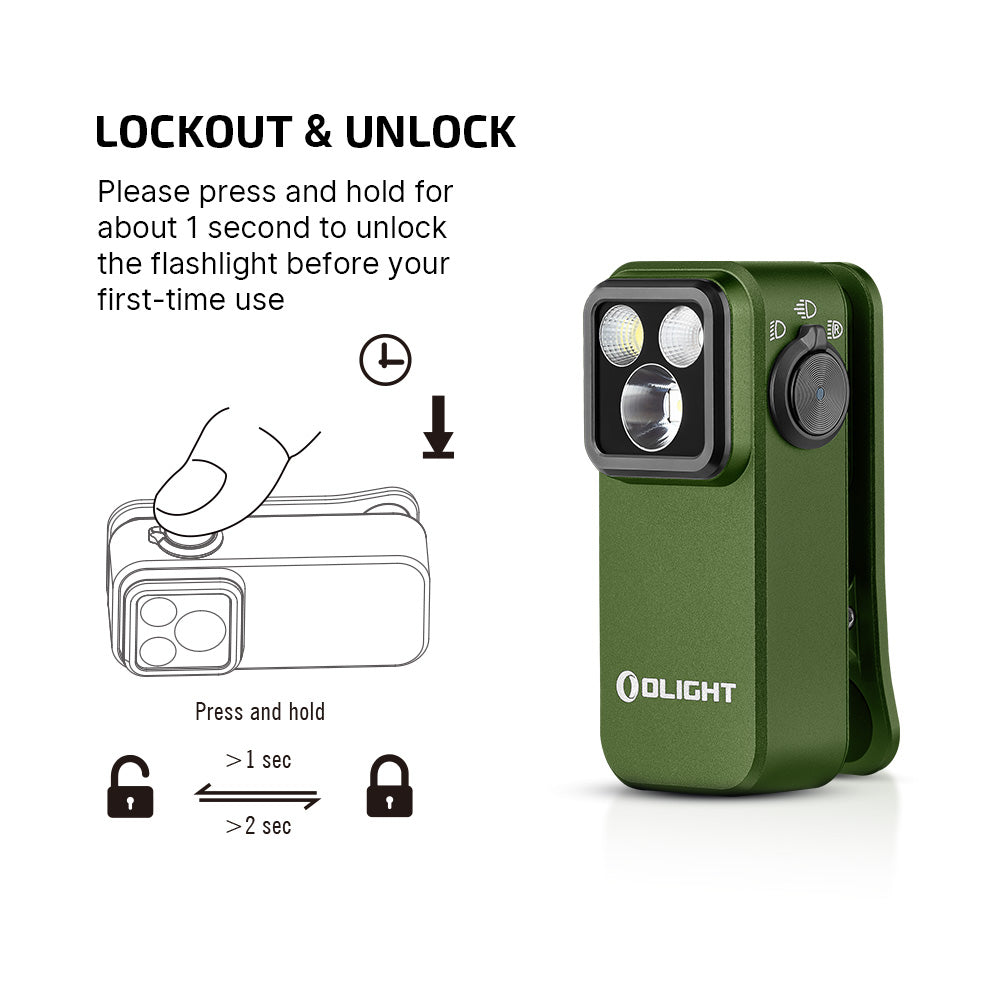Oclip Pro EDC Flashlight Clip-on Light, Rechargeable 500 Lumens with Three Lighting Solutions Type-C Charging, Magnetic Flash Lights for Signaling, Cycling, Outdoor or Indoor Use(Black)