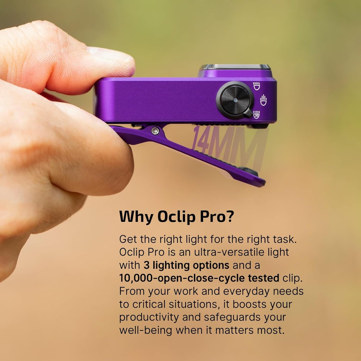 Oclip Pro EDC Flashlight Clip-on Light, Rechargeable 500 Lumens with Three Lighting Solutions Type-C Charging, Magnetic Flash Lights for Signaling, Cycling, Outdoor or Indoor Use(Black)