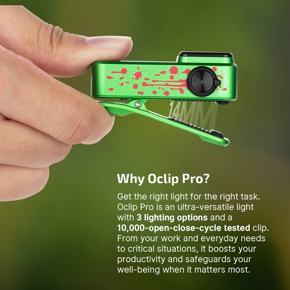 Oclip Pro EDC Flashlight Clip-on Light, Rechargeable 500 Lumens with Three Lighting Solutions Type-C Charging, Magnetic Flash Lights for Signaling, Cycling, Outdoor or Indoor Use(Black)