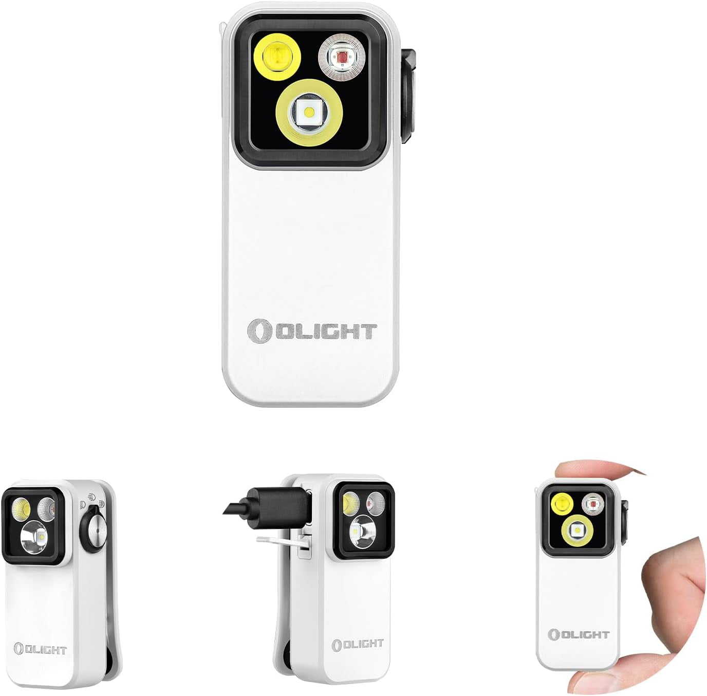 Oclip Pro EDC Flashlight Clip-on Light, Rechargeable 500 Lumens with Three Lighting Solutions Type-C Charging, Magnetic Flash Lights for Signaling, Cycling, Outdoor or Indoor Use(Black)