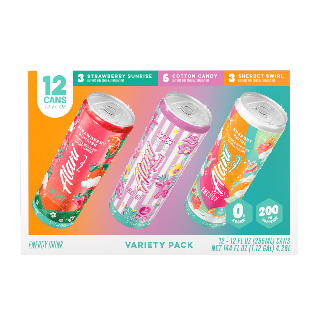 Variety Pack Cotton Candy, Straw Sunrise, Sherbert Swirl, 12 fl oz, pack of 12