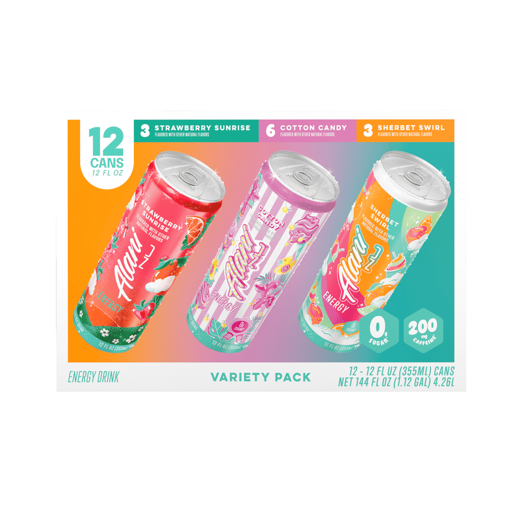 Variety Pack Cotton Candy, Straw Sunrise, Sherbert Swirl, 12 fl oz, pack of 12