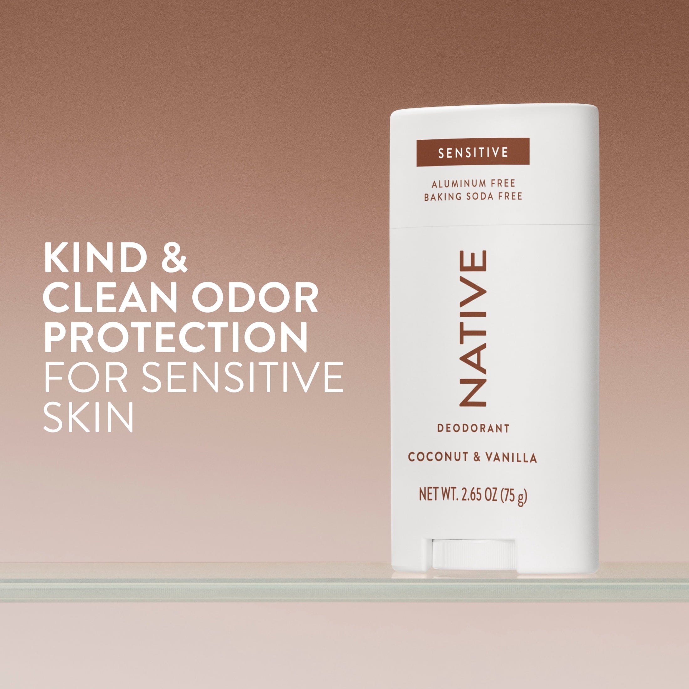 Deodorant, Sensitive, Aluminum Free, Coconut &amp; Vanilla, for Women and Men, 2.65 oz