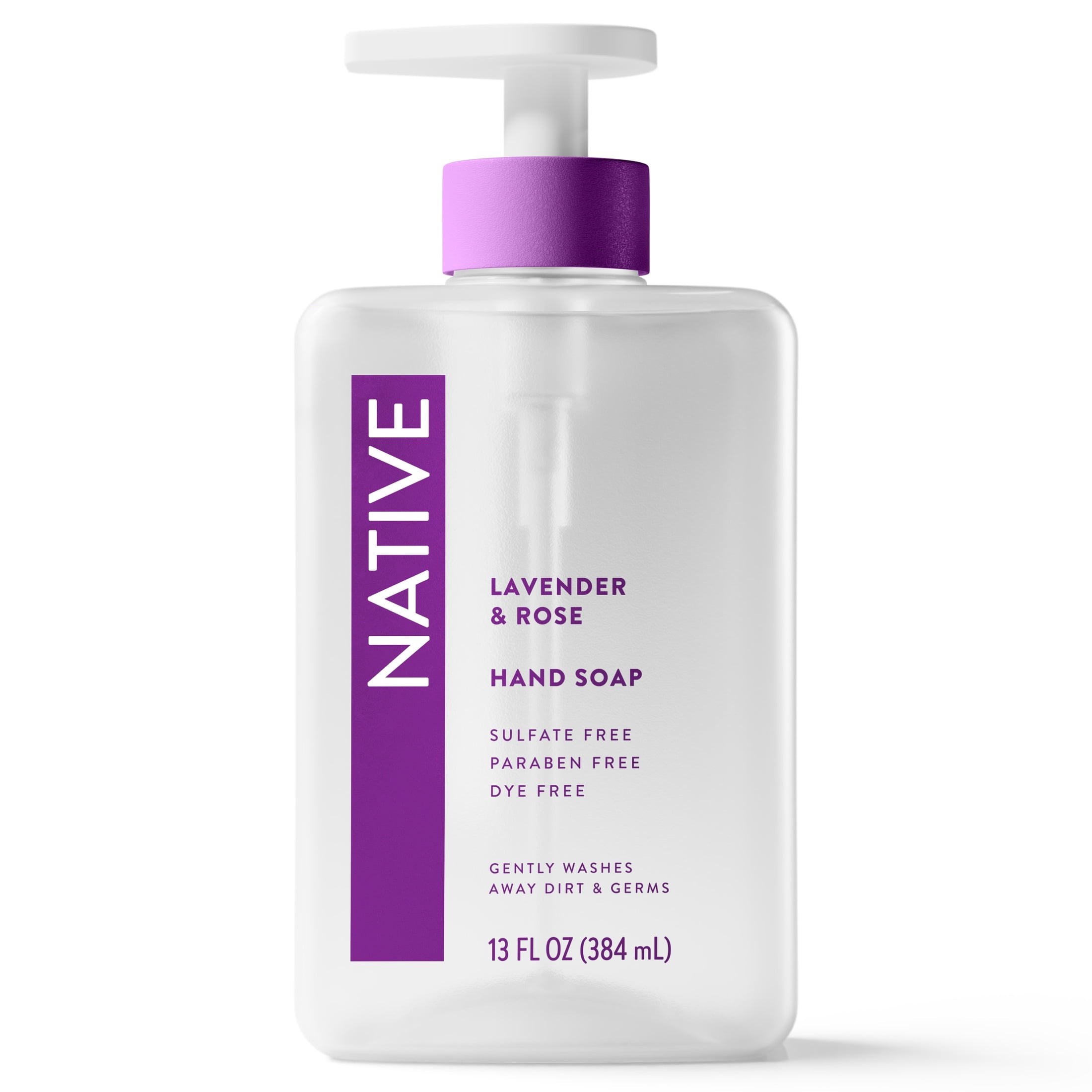 Liquid Hand Soap, Lavender &amp; Rose, Non-drying, Naturally Derived Cleansers, Sulfate Free, 13 fl oz