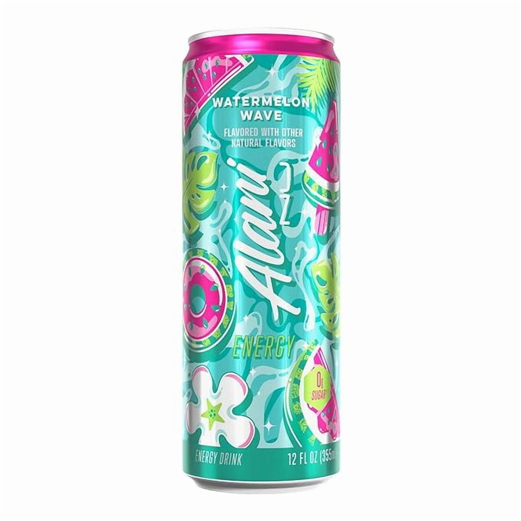 New Alani Energy Drinks Variety Pack - Blue Slush, Pink Slush, and Watermelon Wave, Sugar-Free &amp; Low-Calorie (12 fl oz, Pack of 6)
