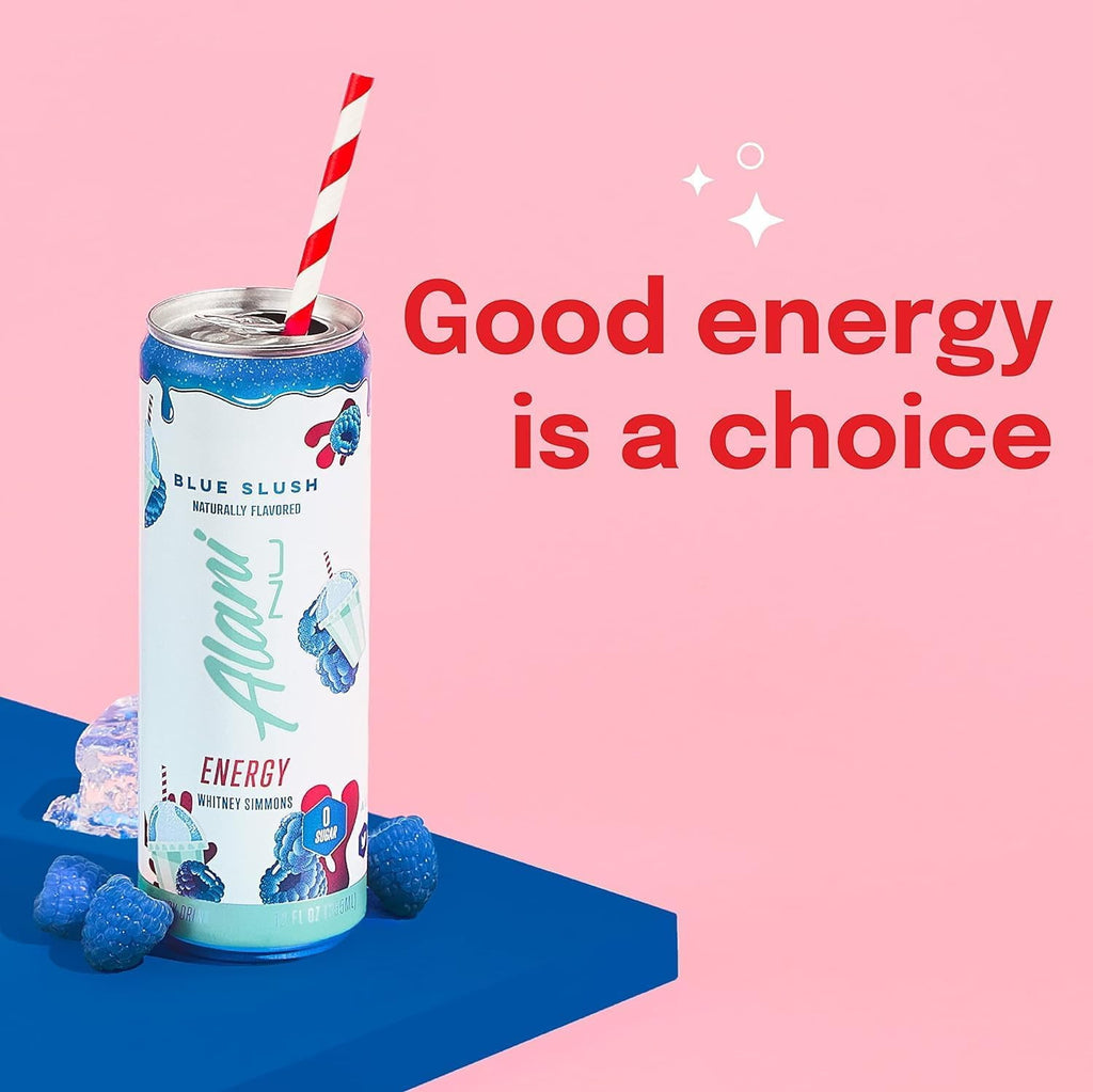 New Alani Energy Drinks Variety Pack - Blue Slush, Pink Slush, and Watermelon Wave, Sugar-Free &amp; Low-Calorie (12 fl oz, Pack of 6)