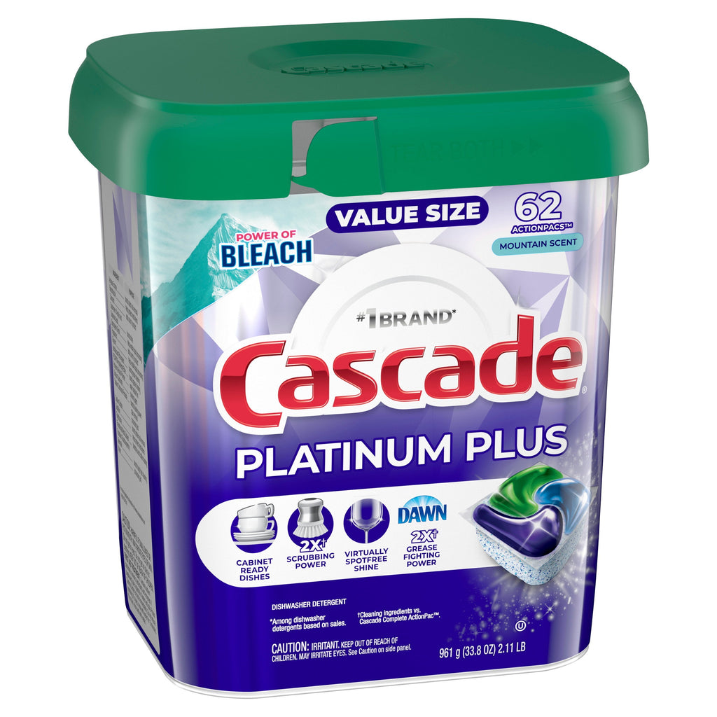 Platinum Plus Dishwasher Detergent Pacs, Mountain, 62 Count