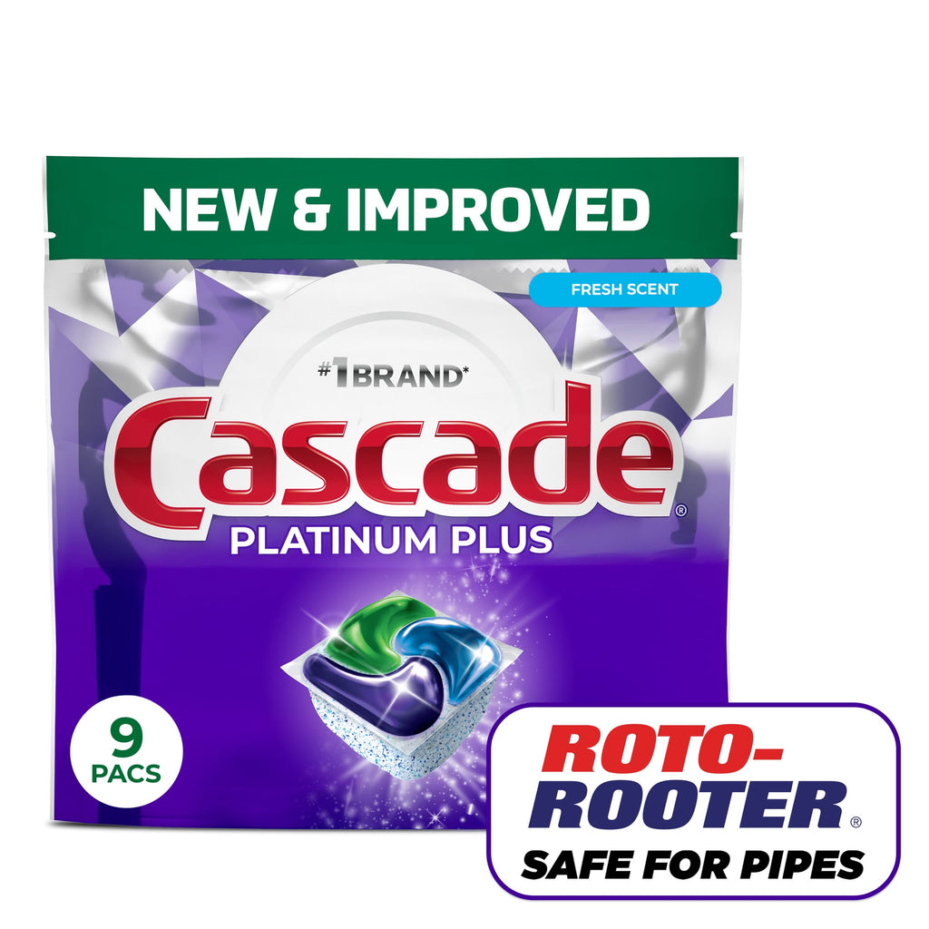 Platinum Plus Dishwasher Pods, Dishwasher Detergent, Dish Detergent Soap, Lemon, 9 Count