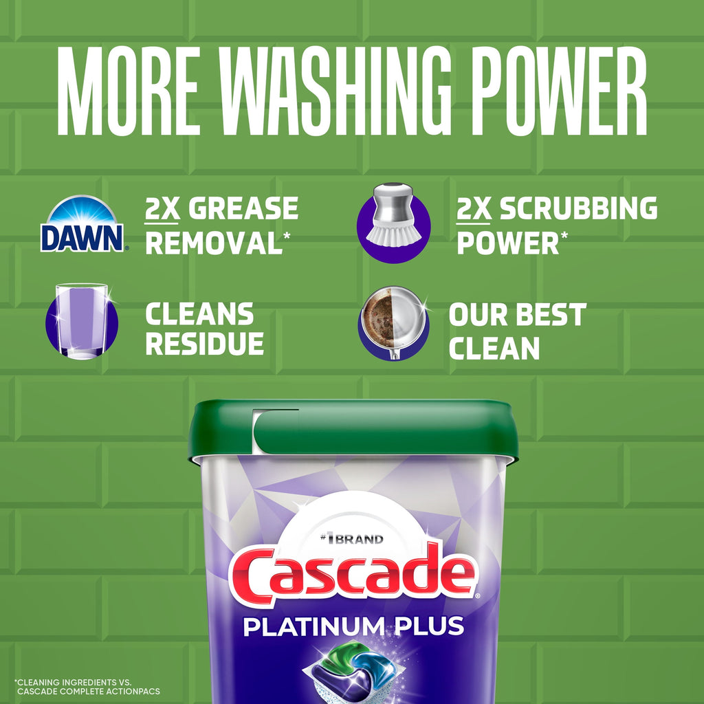 Platinum Plus Dishwasher Pods, Dishwasher Detergent, Dish Detergent Soap, Lemon, 9 Count