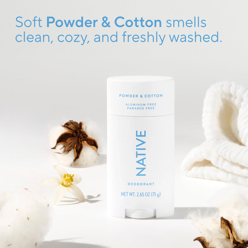 Deodorant, Aluminum Free, Powder &amp; Cotton, for Women and Men, 2.65 oz