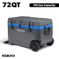 72 QT Overland Ice Chest Cooler with Wheels, Gray and Sneaky Blue