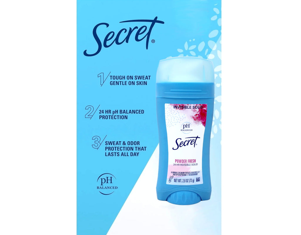 Anti-Perspirant Deodorant, Invisible Solid, Powder Fresh 2.60 oz (Pack of 6)
