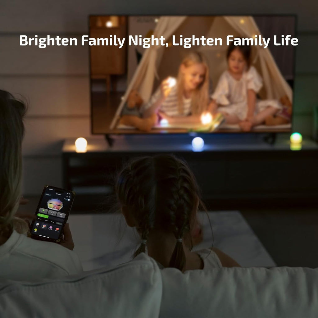 Sphere C Smart Night Light, USB-C Rechargeable, App Control Ambient Lighting, 75 Lumens Stepless Dimming Nightlamp, Portable for Parties, Camping, Reading or Bedrooms (Type-C Cable Excluded)