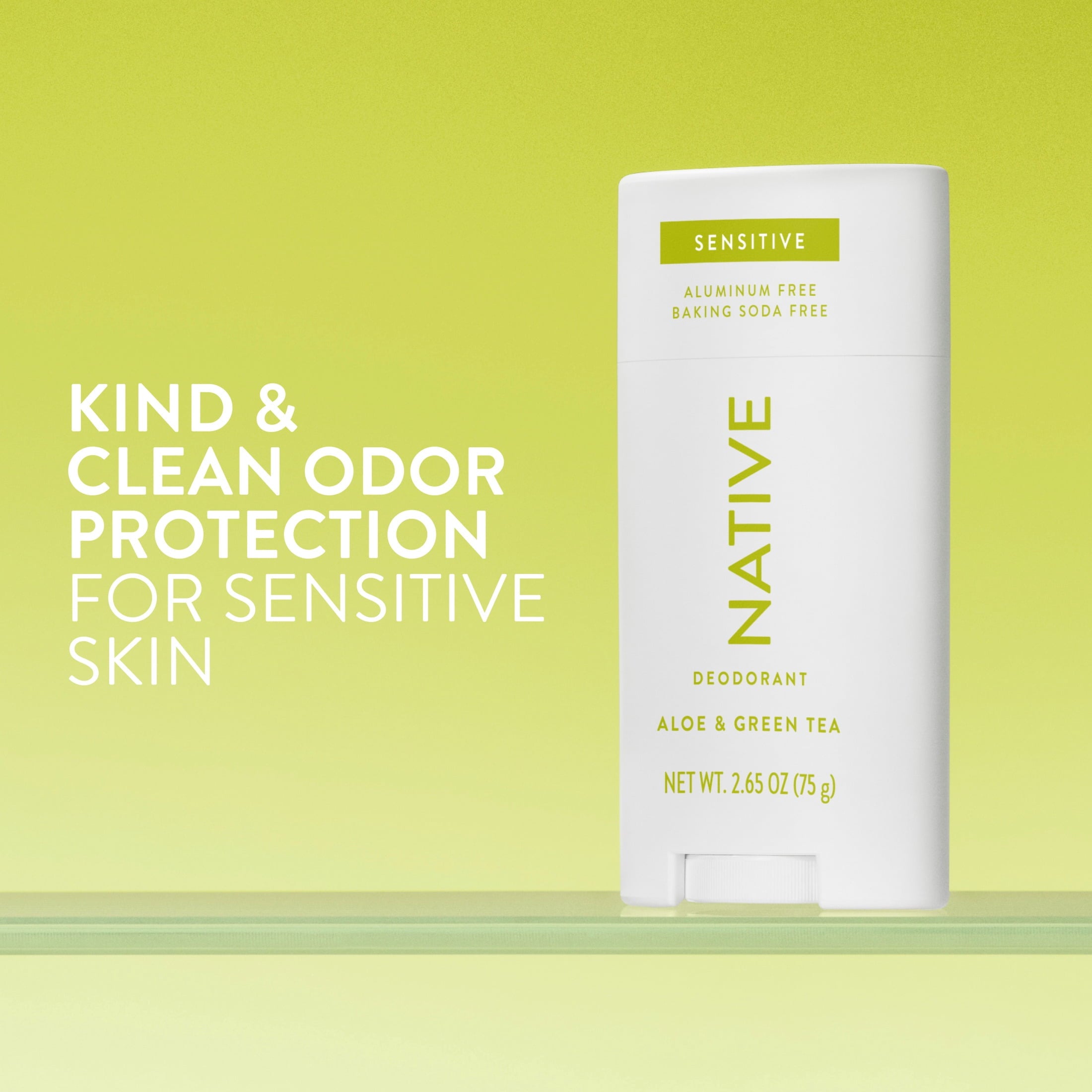 Sensitive Deodorant For Women, Aluminum Free Deodorant Stick, Aloe &amp; Green Tea, 2.65oz
