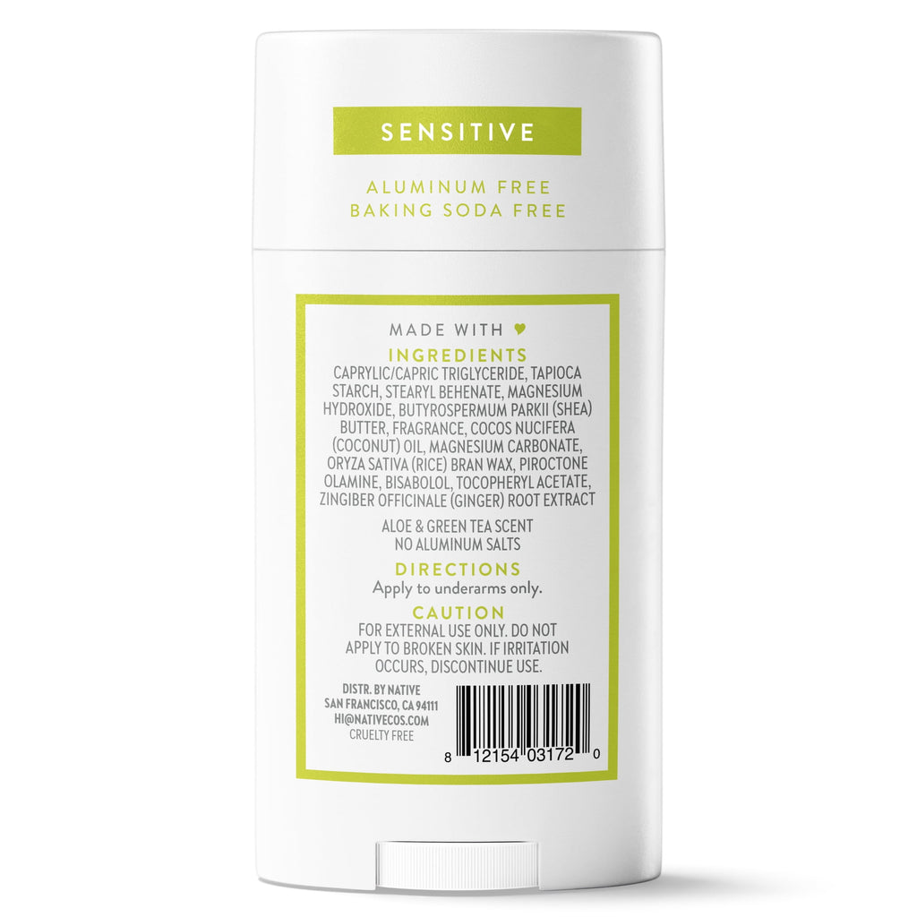 Sensitive Deodorant For Women, Aluminum Free Deodorant Stick, Aloe &amp; Green Tea, 2.65oz
