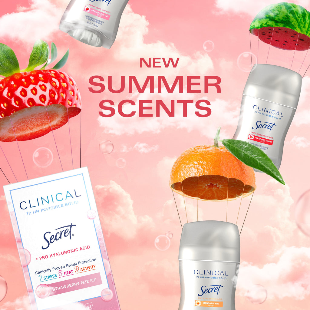 Clinical 72 HR l Invisible Solid Antiperspirant Mandarin Fizz with Pro-Hyaluronic Power 1.6 oz