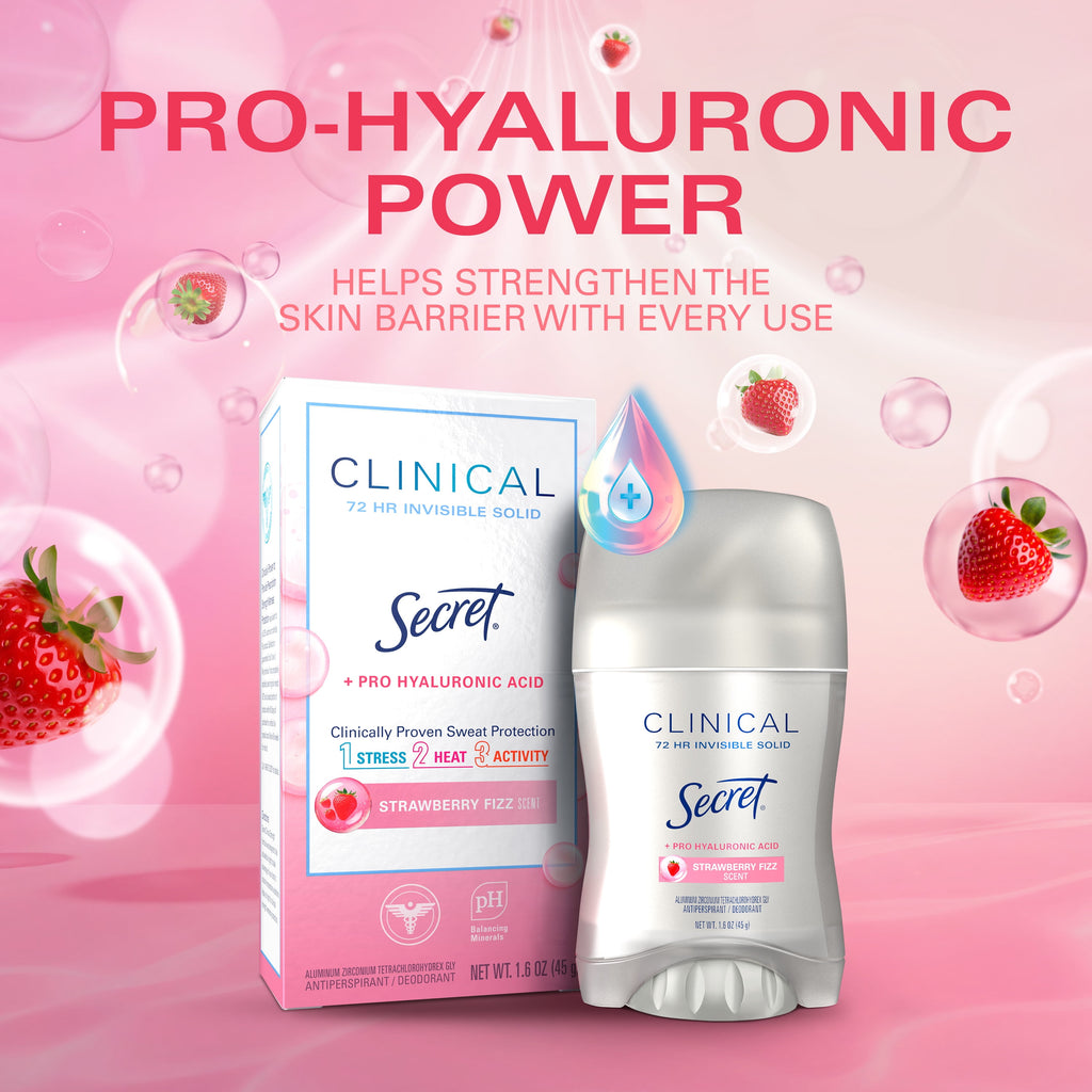 Clinical 72 HR l Invisible Solid Antiperspirant Mandarin Fizz with Pro-Hyaluronic Power 1.6 oz