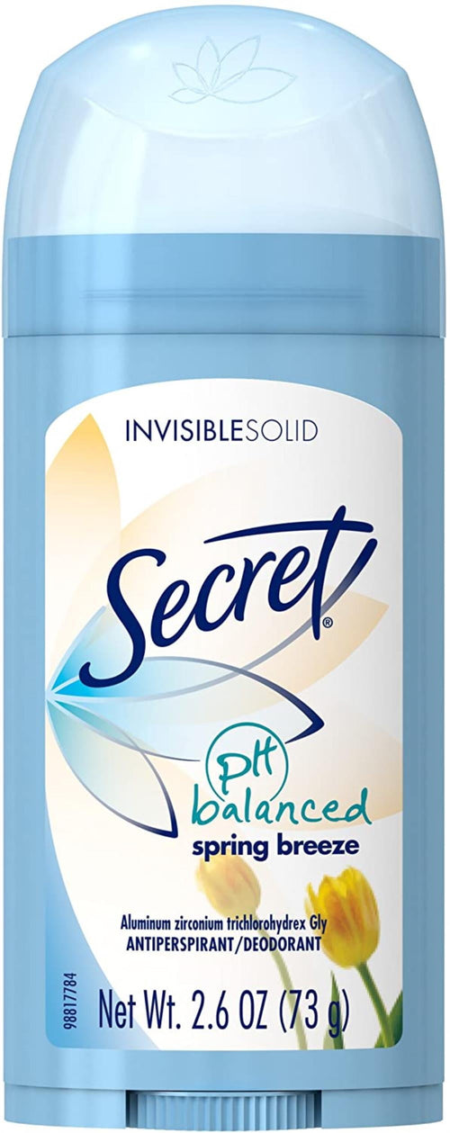 ( 2 Pack) Secret Anti-Perspirant Deodorant Invisible Solid Spring Breeze 2.60 oz