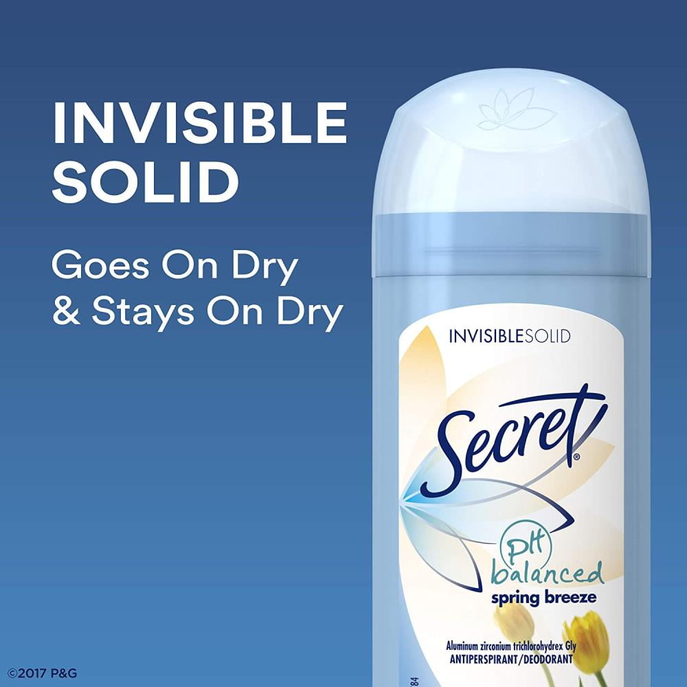 ( 2 Pack) Secret Anti-Perspirant Deodorant Invisible Solid Spring Breeze 2.60 oz
