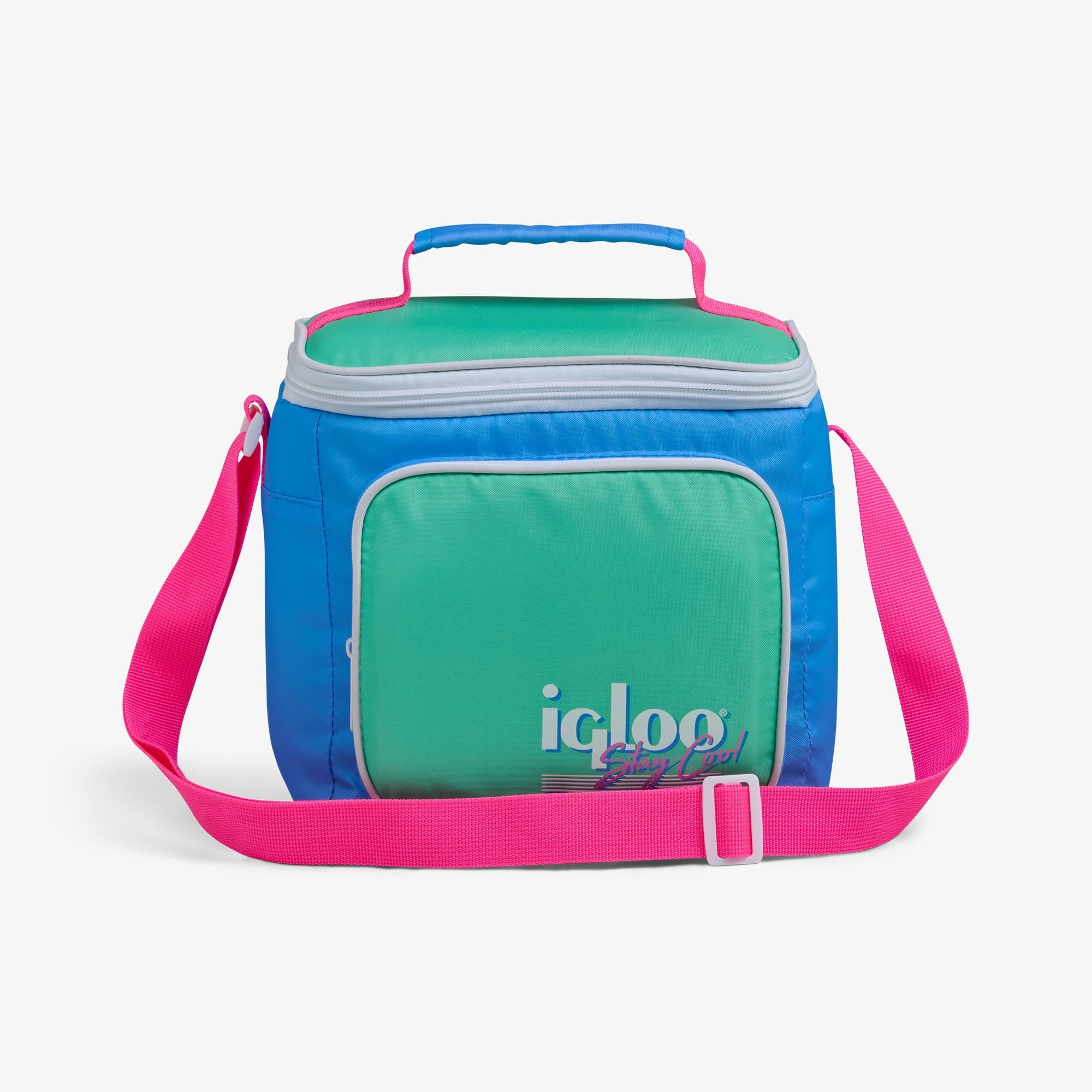 Igloo 9 can Retro Square Lunch Cooler Bag, Lilac Breeze and Light Blue