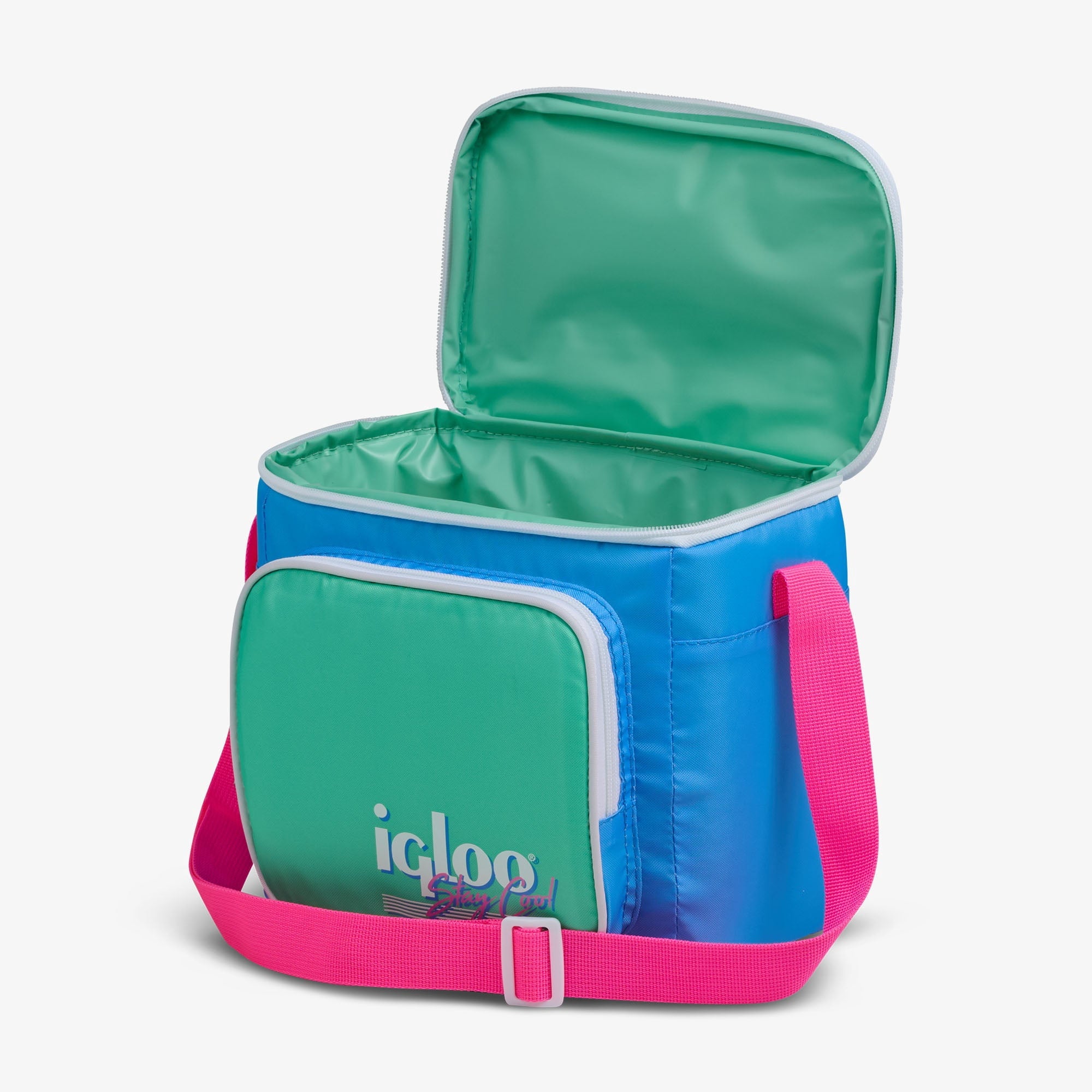 Igloo 9 can Retro Square Lunch Cooler Bag, Lilac Breeze and Light Blue