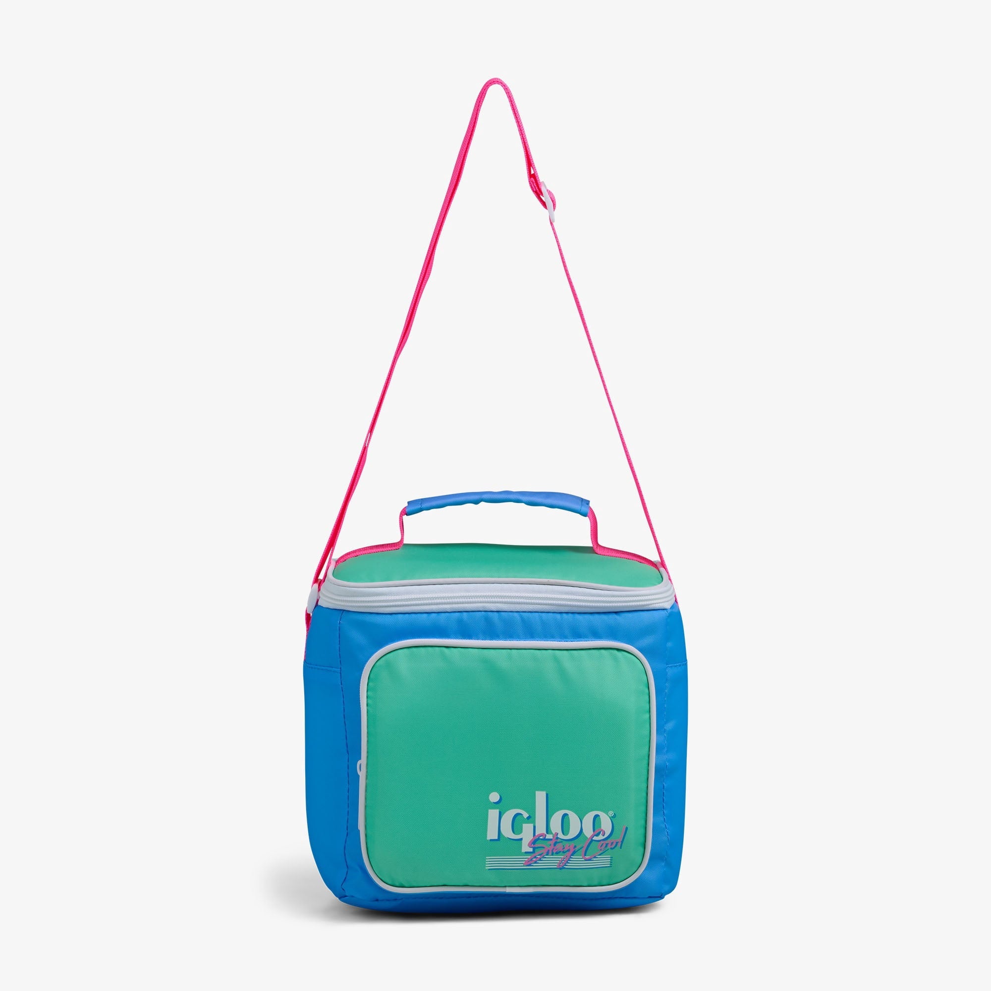 Igloo 9 can Retro Square Lunch Cooler Bag, Lilac Breeze and Light Blue