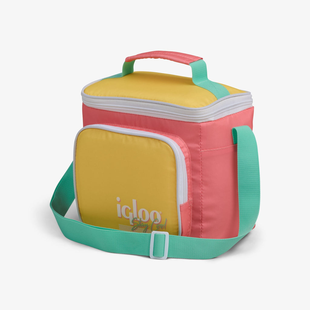 Igloo 9 can Retro Square Lunch Cooler Bag, Lilac Breeze and Light Blue