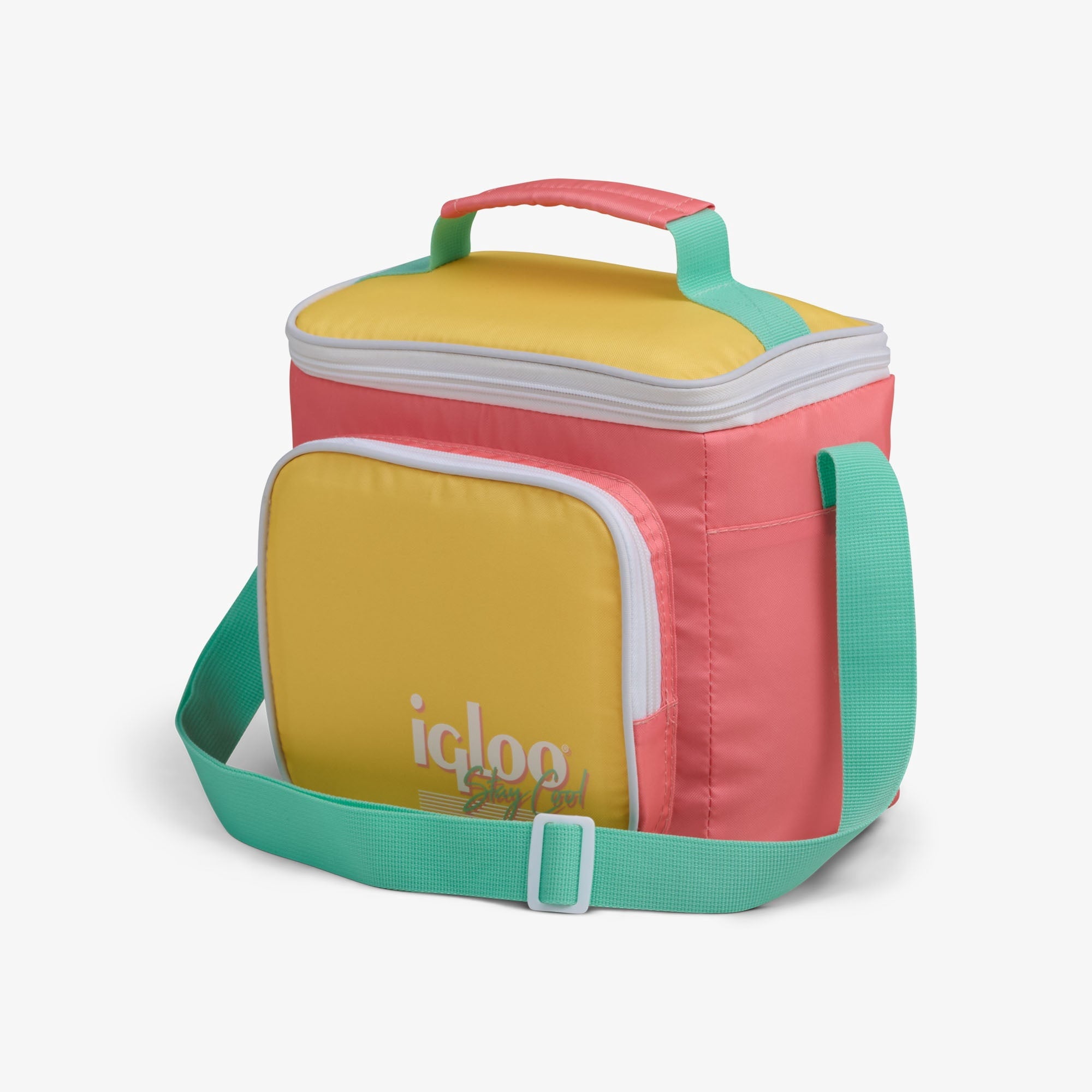 Igloo 9 can Retro Square Lunch Cooler Bag, Lilac Breeze and Light Blue