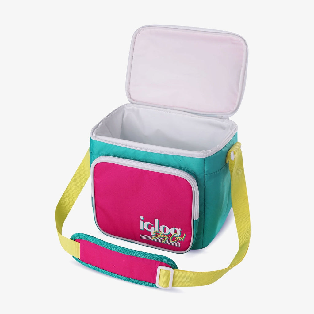 Igloo 9 can Retro Square Lunch Cooler Bag, Lilac Breeze and Light Blue