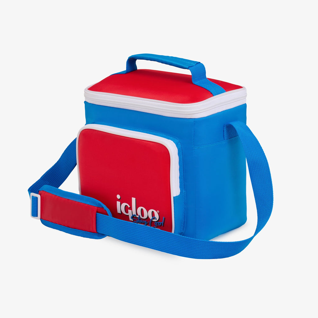 Igloo 9 can Retro Square Lunch Cooler Bag, Lilac Breeze and Light Blue