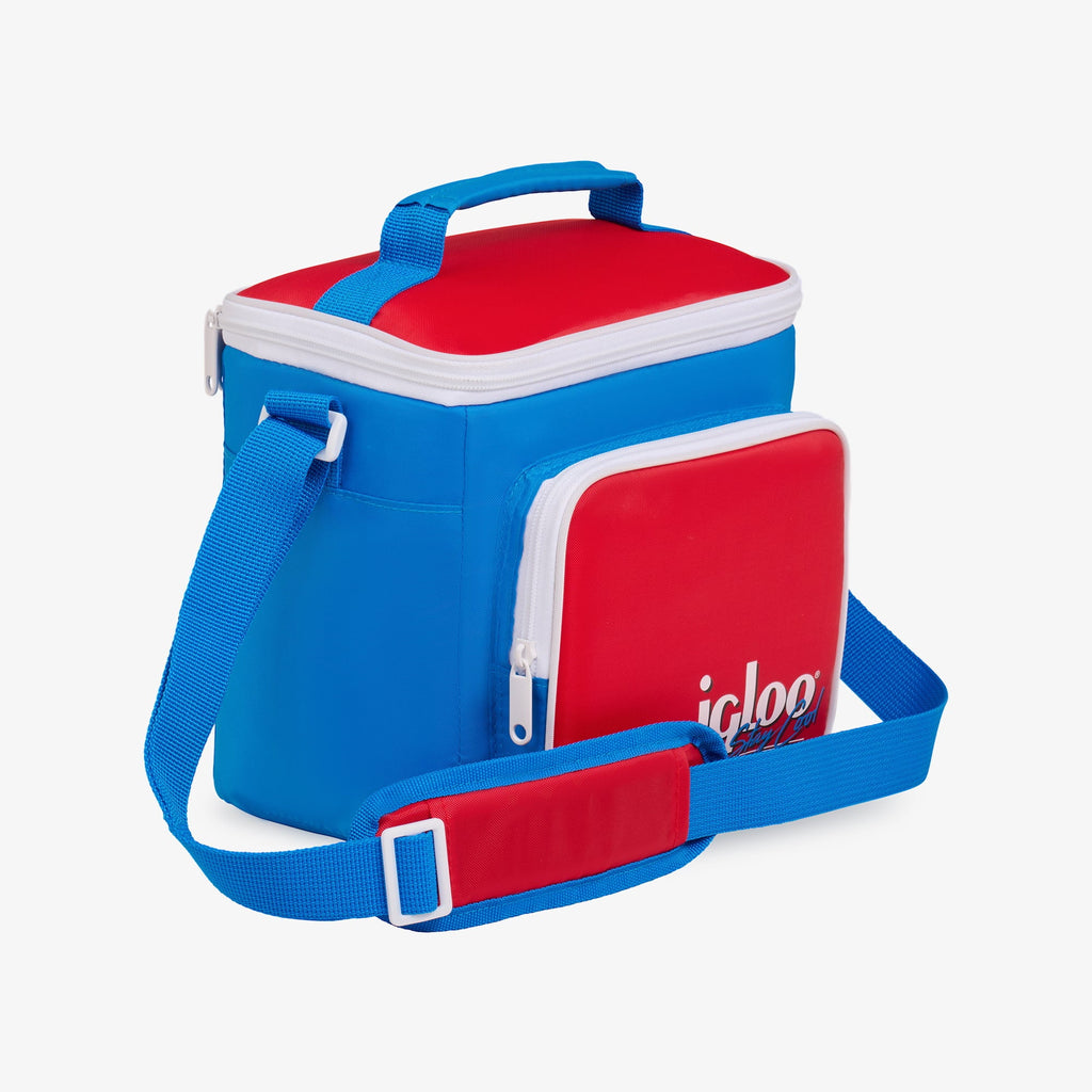 Igloo 9 can Retro Square Lunch Cooler Bag, Lilac Breeze and Light Blue